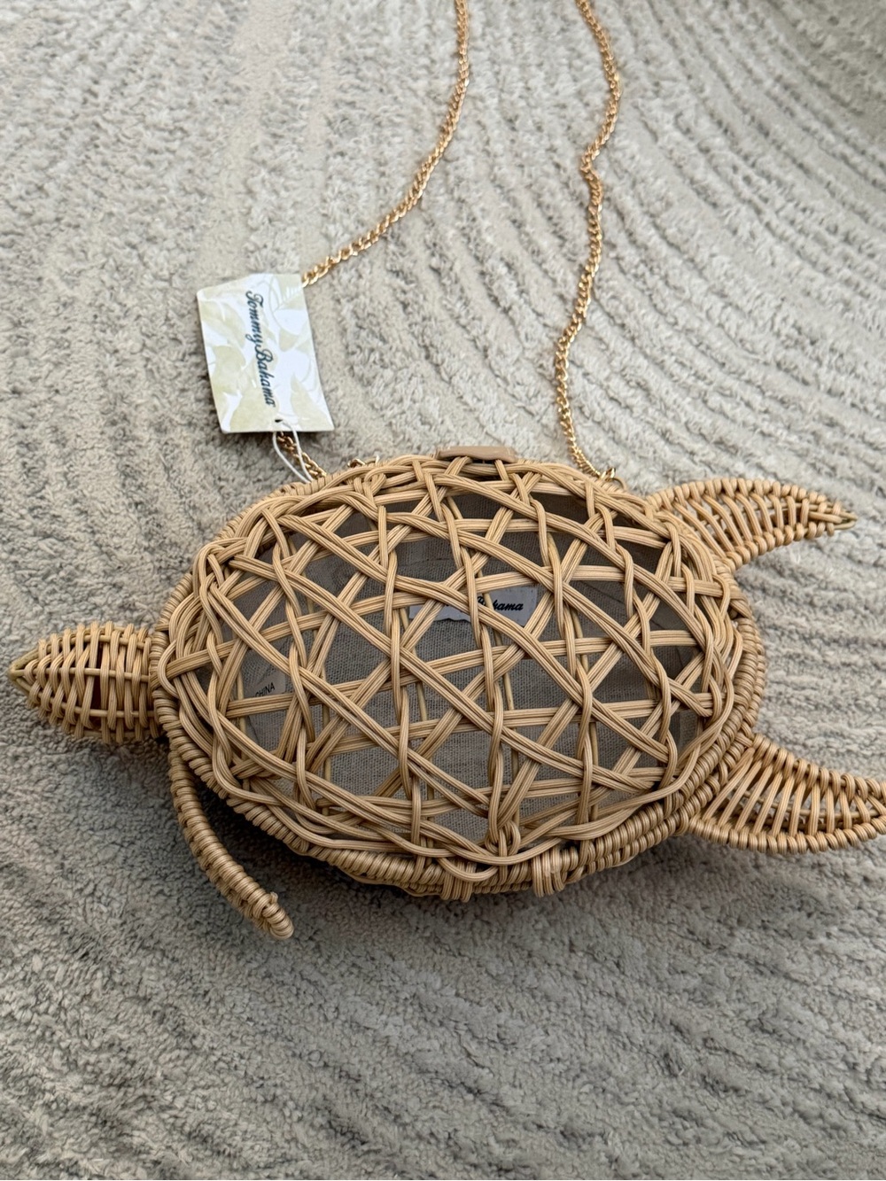 Viral Tommy Bahama Sea turtle Woven Gold Chain Crossbody/Clutch